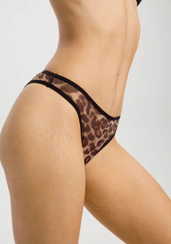Sheer High Leg Bikini Panty with Elegant Mesh Design