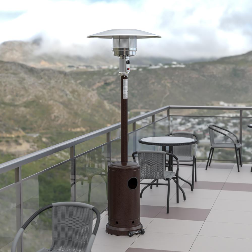 Bronze Stainless Steel Propane Heater with Wheels-7.5 Feet Tall