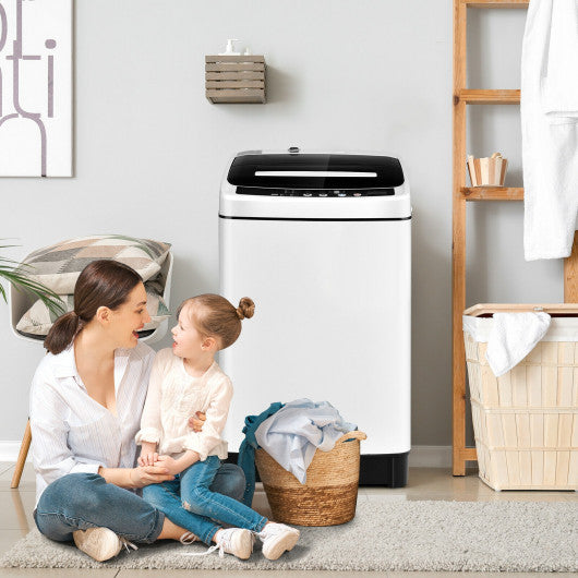 Full-Automatic Washing Machine 1.5 Cubic Feet 11 LBS Washer and Dryer-White