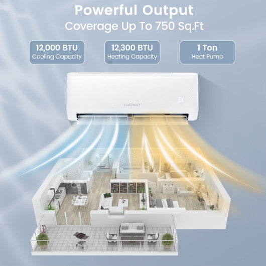 Energy Star Certified 12000 BTU 21 SEER2 208-230V Ductless Mini Split Air Conditioner with Heater Pump