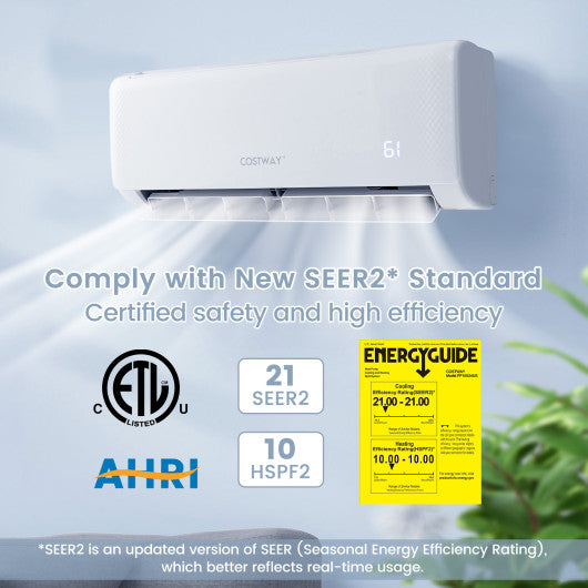 Energy Star Certified 12000 BTU 21 SEER2 208-230V Ductless Mini Split Air Conditioner with Heater Pump