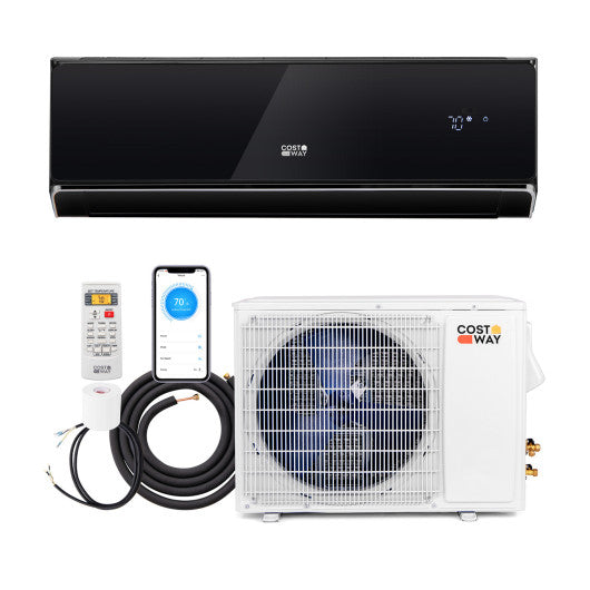 12000 BTU 22 SEER2 208-230V Wifi Enabled Mini Split Air Conditioner and Heater Black