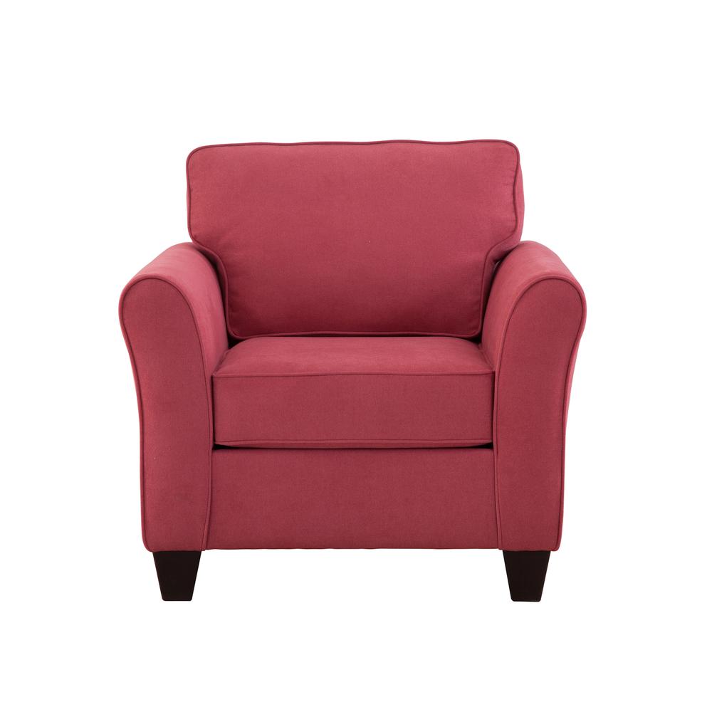 Transitional Flared Arm Red Upholstered Chair
