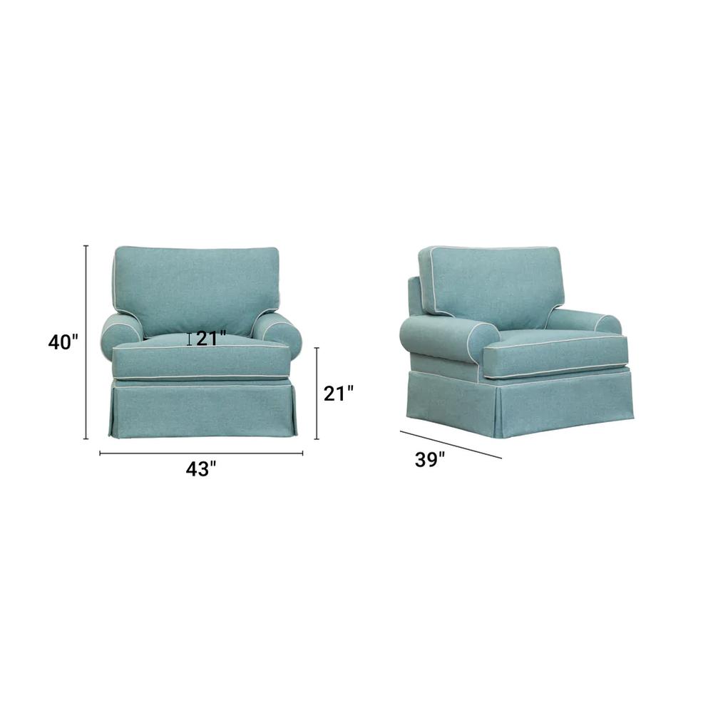American Furniture Classics Coastal Aqua Series Upholstered Arm Chair
