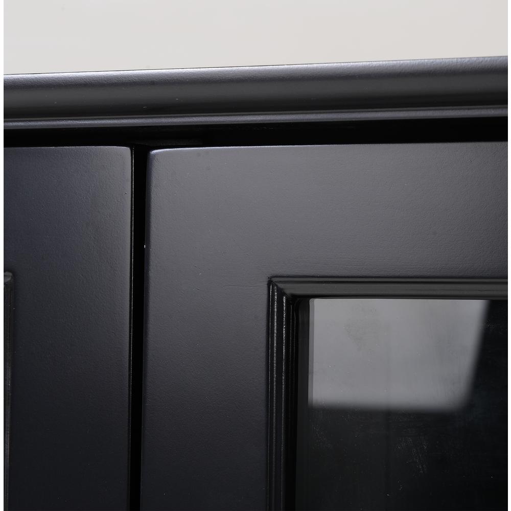 Black Glass Door Accent and Display Cabinet