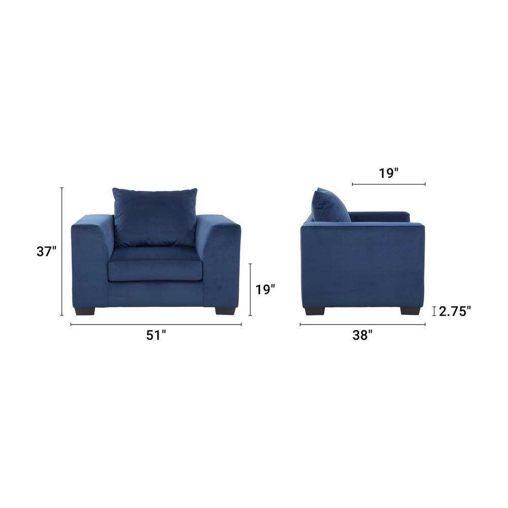 American Furniture Classics Blue Fabric Oversized Chair /w Rolled Arms