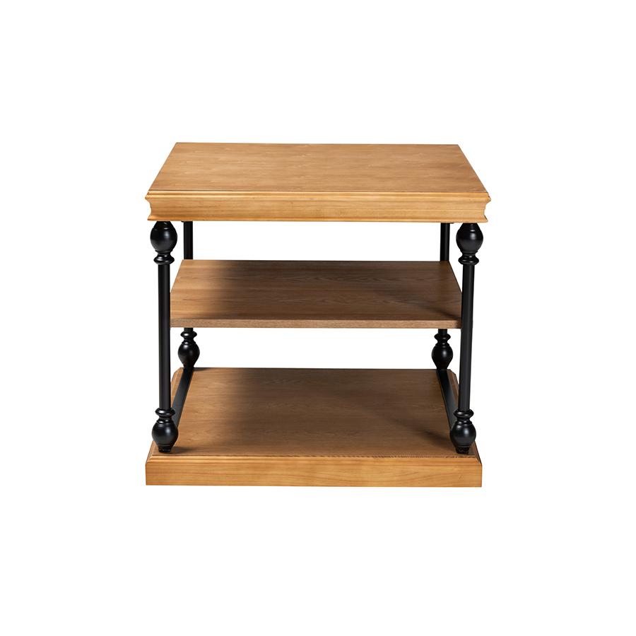 Black Metal 3-Tier End Table