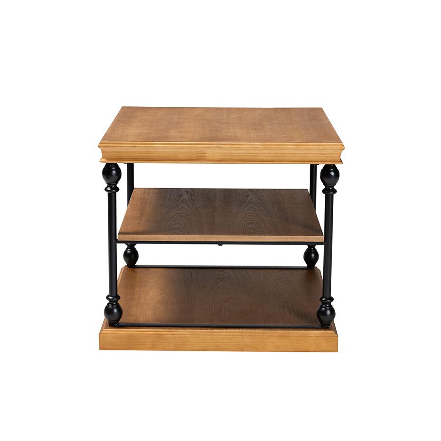 Black Metal 3-Tier End Table