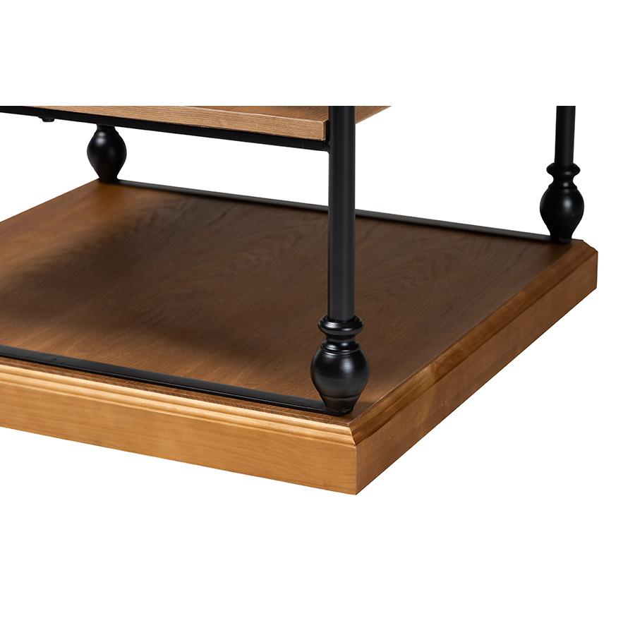 Black Metal 3-Tier End Table