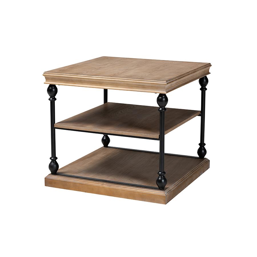 Black Metal 3-Tier End Table