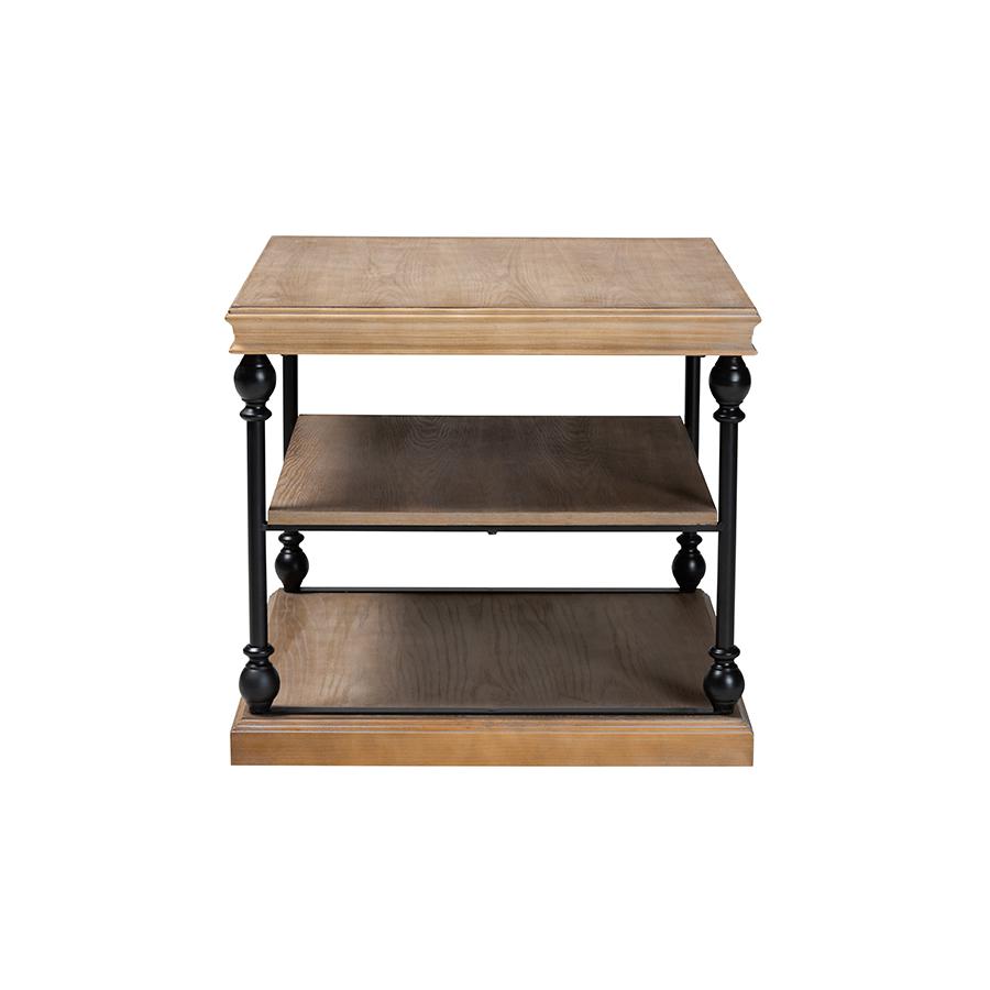 Black Metal 3-Tier End Table