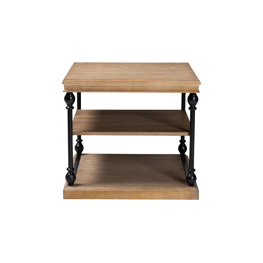 Black Metal 3-Tier End Table