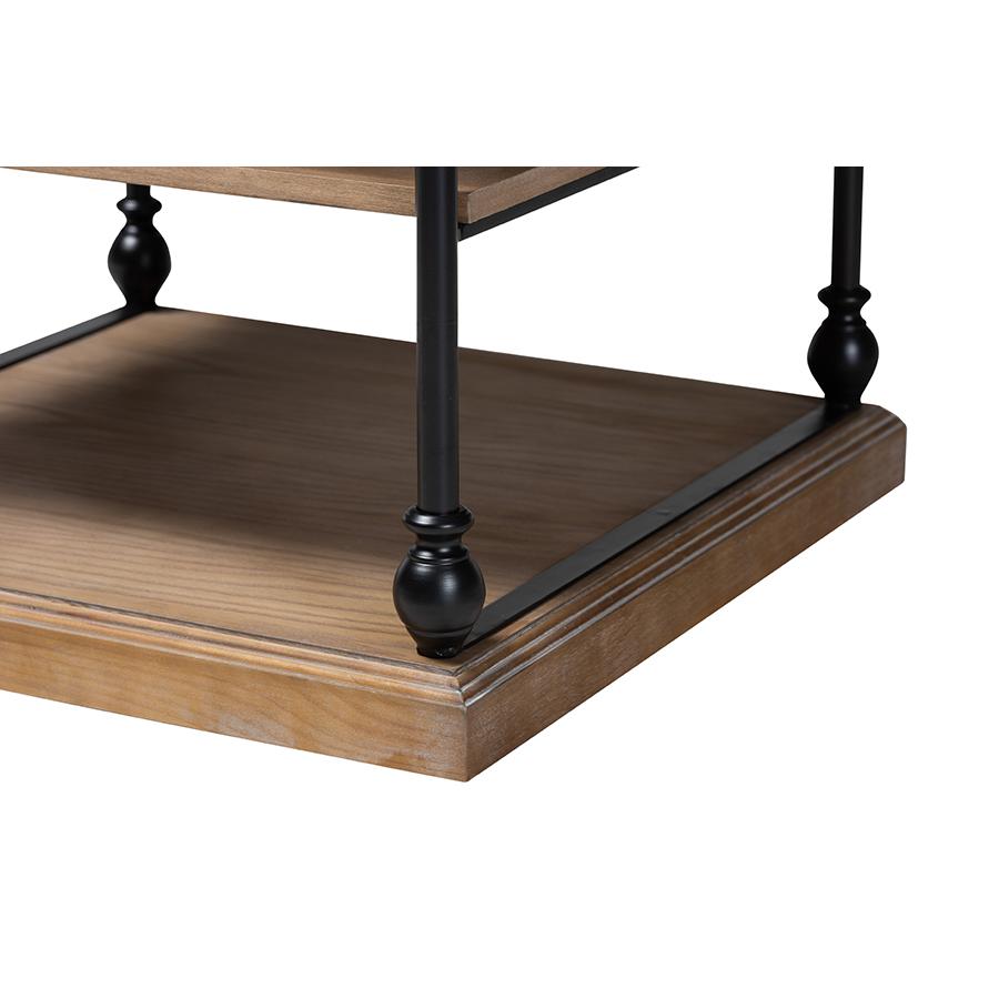 Black Metal 3-Tier End Table