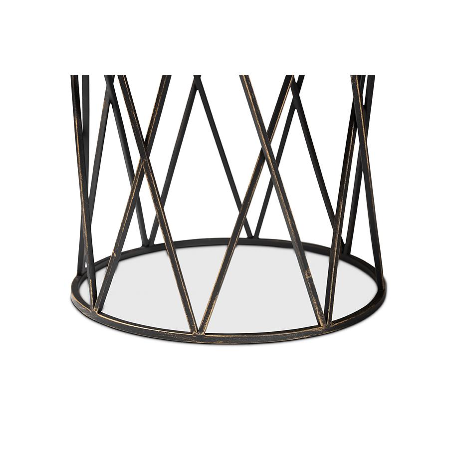 Baxton Studio Finnick Modern Industrial Antique Black finished Metal End Table
