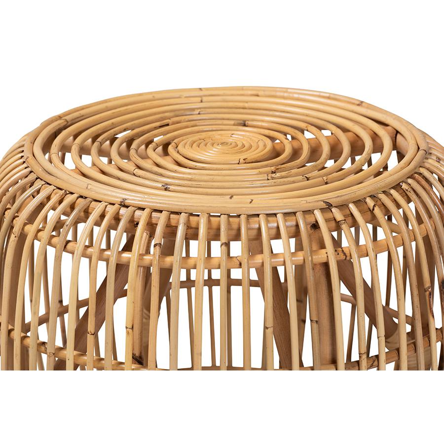 bali & pari Maverick Modern Bohemian Natural Brown Rattan End table