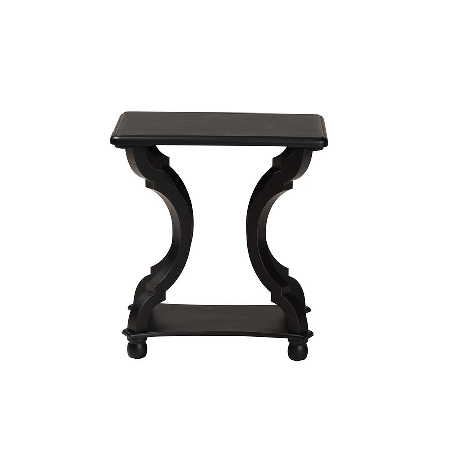 Baxton Studio Cianna Classic and Traditional Black Wood End Table