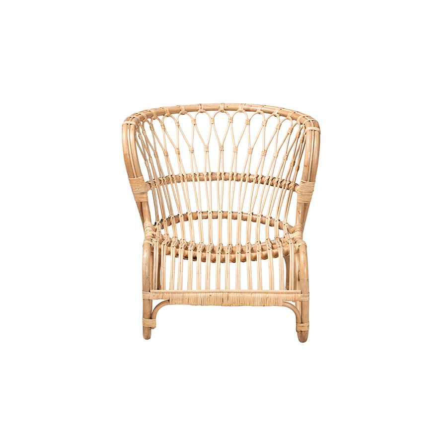 bali & pari Alaya Modern Bohemian Natural Brown Rattan Accent Chair