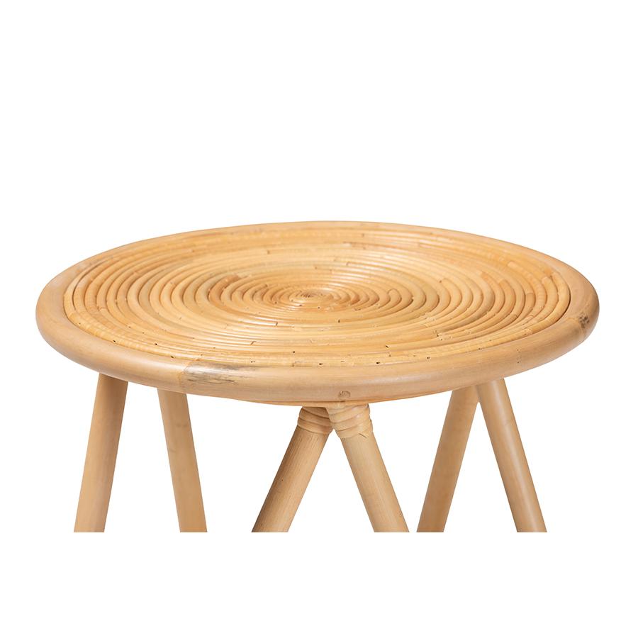 bali & pari Rinjani Modern Bohemian Natural Brown Rattan End Table