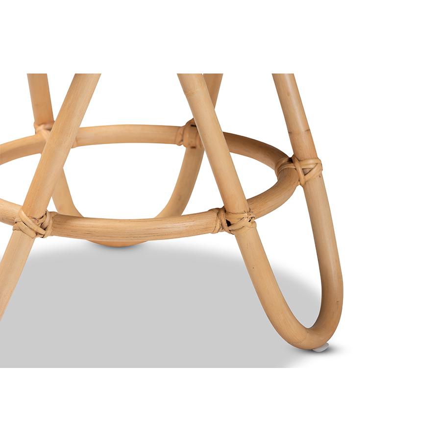 bali & pari Rinjani Modern Bohemian Natural Brown Rattan End Table