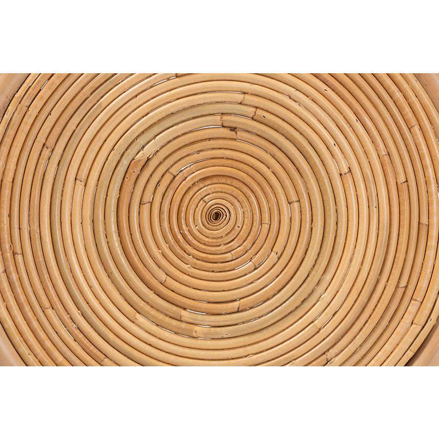 bali & pari Rinjani Modern Bohemian Natural Brown Rattan End Table