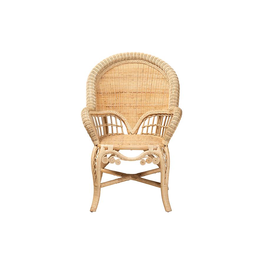 bali & pari Ratu Modern Bohemian Natural Brown Rattan Accent Chair