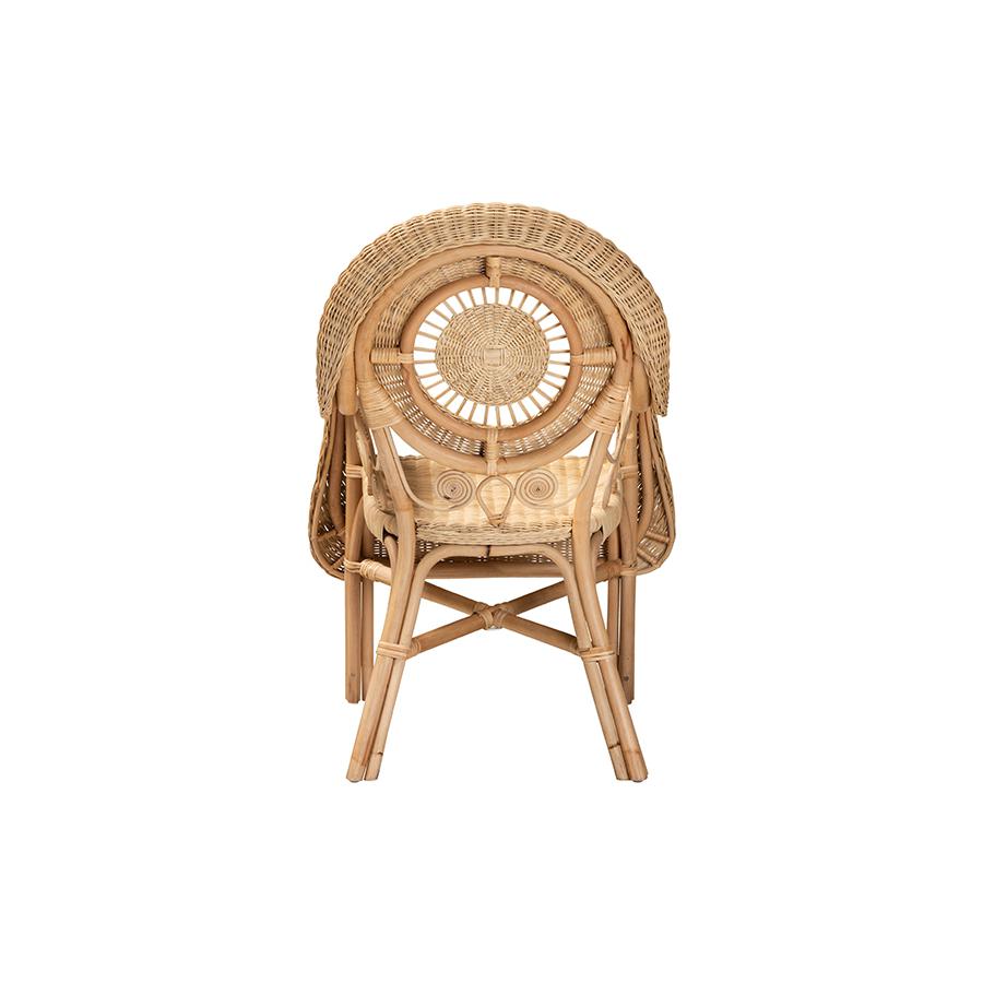 bali & pari Putri Modern Bohemian Natural Rattan Arm Chair