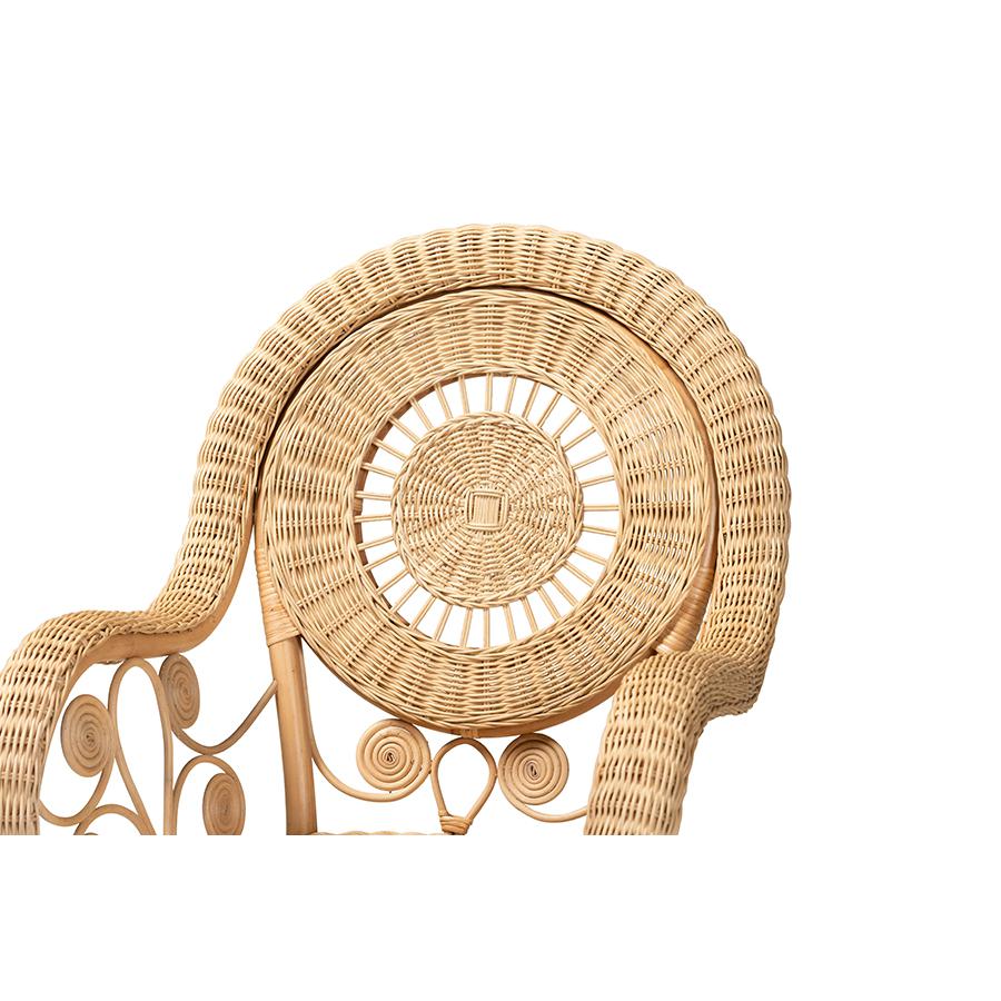 bali & pari Putri Modern Bohemian Natural Rattan Arm Chair