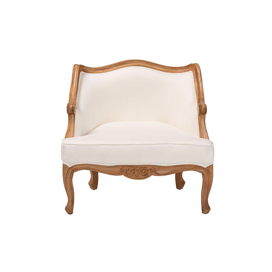 Honey Oak Finished Wood Low Seat Accent Chair