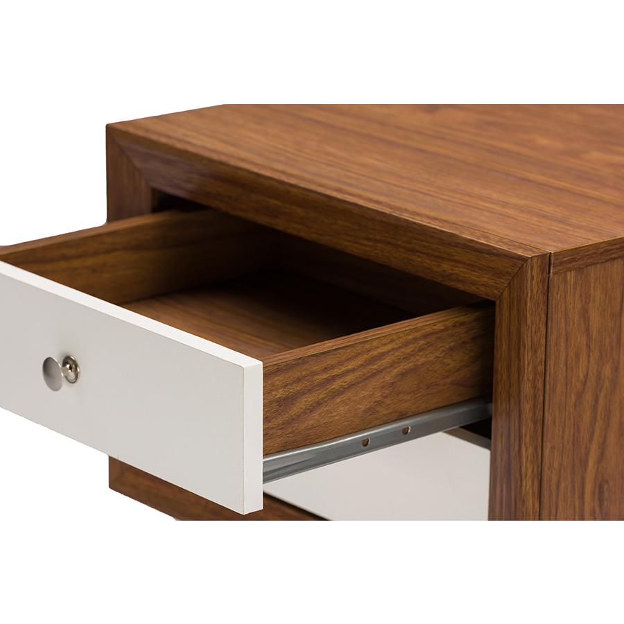 Warwick Two-tone Walnut and White Modern Accent Table and Nightstand