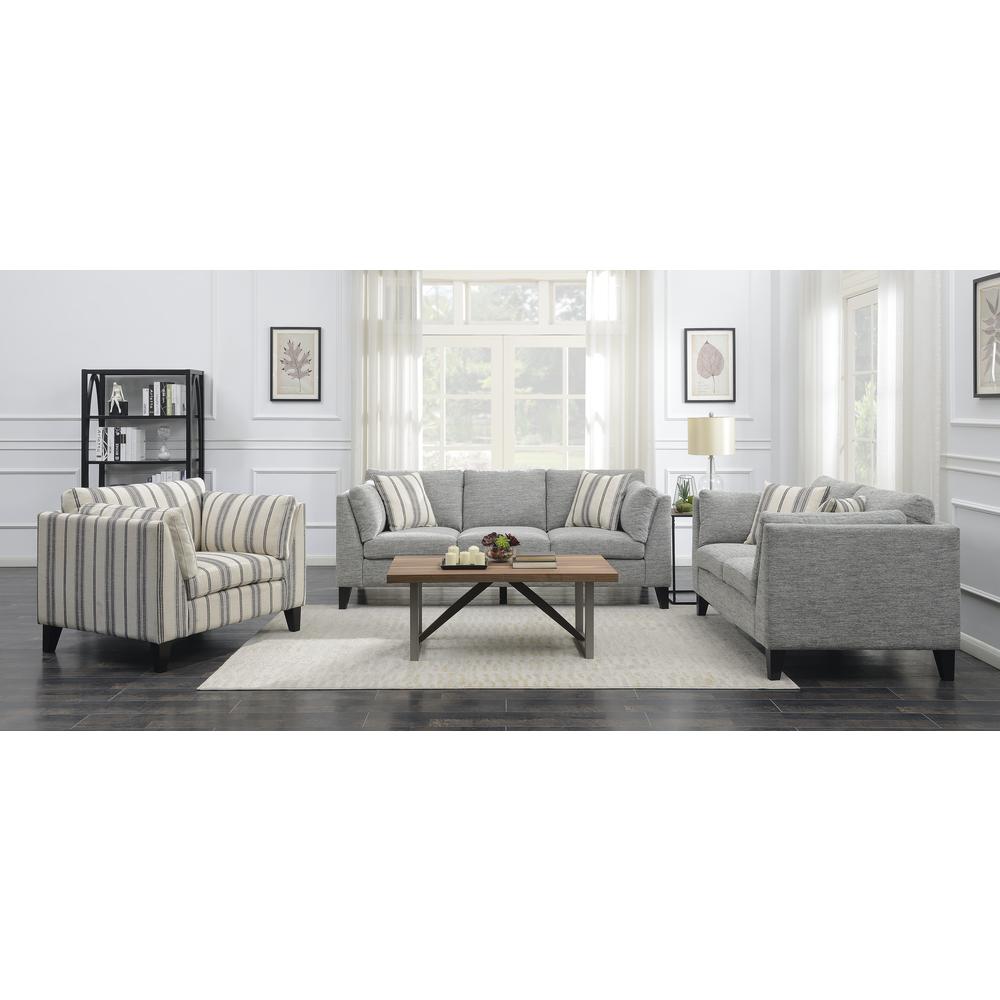 Wallace & Bay Doyle Accent Chair, Gray Stripe