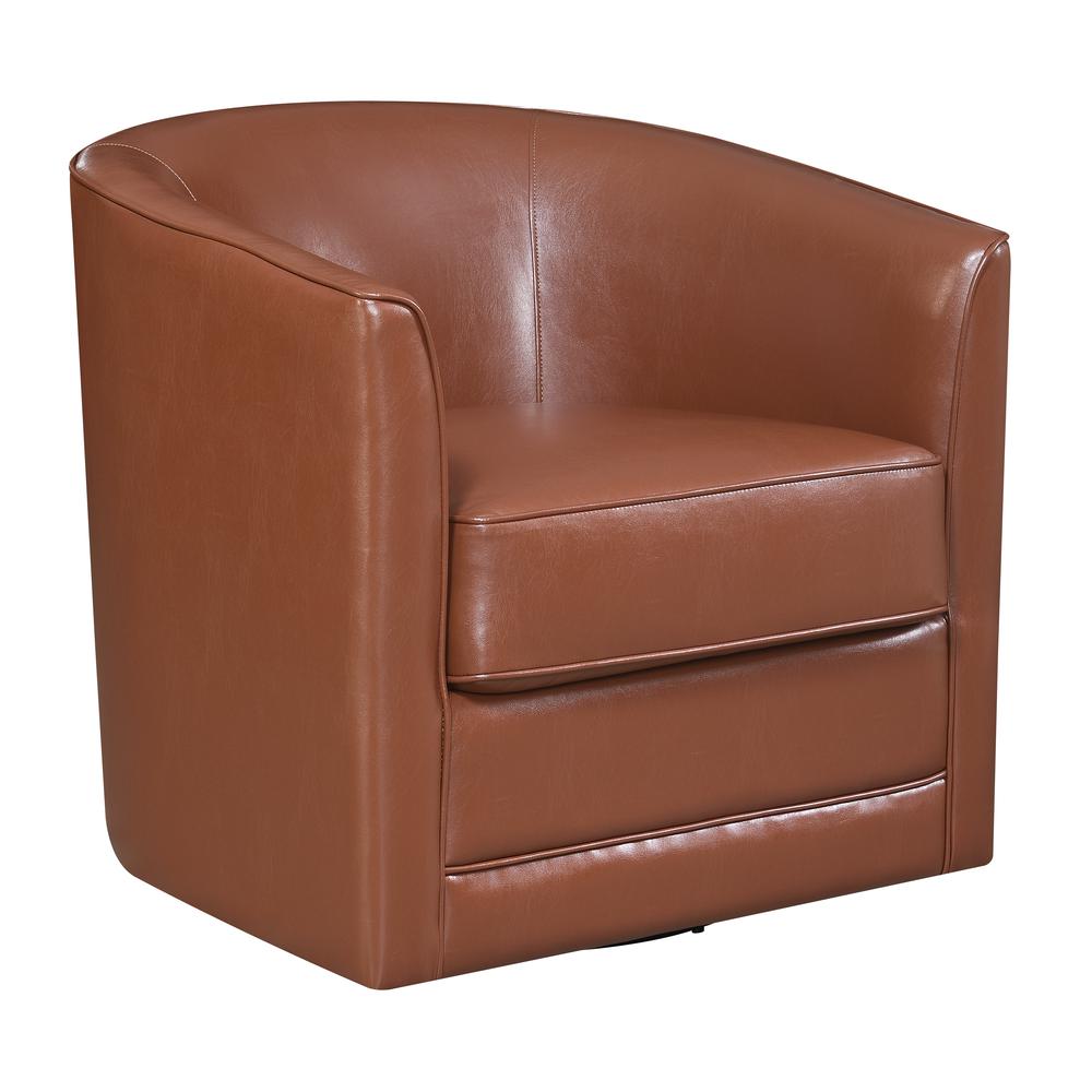 Wallace & Bay Little Swivel Accent Chair, Chestnut Brown
