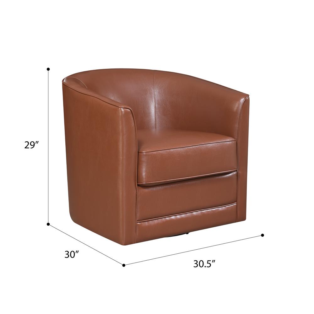 Wallace & Bay Little Swivel Accent Chair, Chestnut Brown