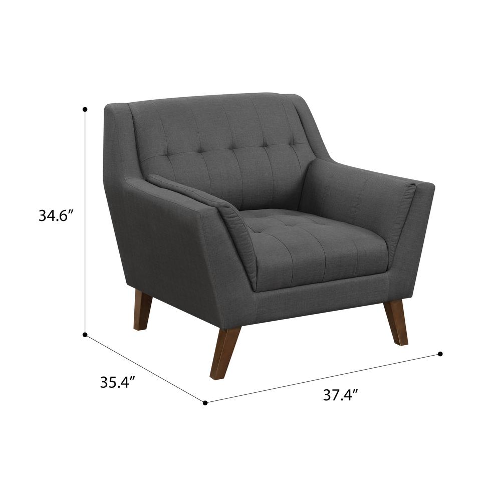 Wallace & Bay Browning Accent Chair, Charcoal Pebble
