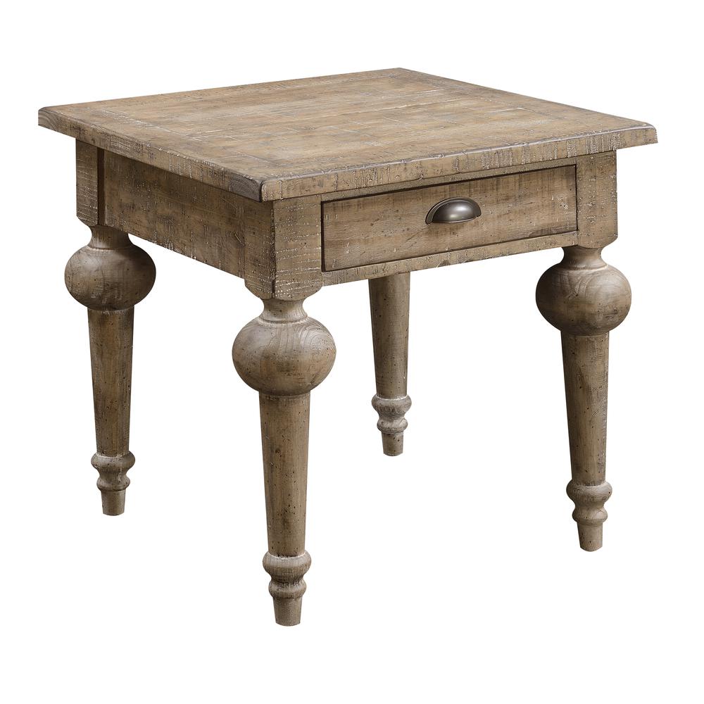 Wallace & Bay Oceans Square End Table, Sandstone Buff