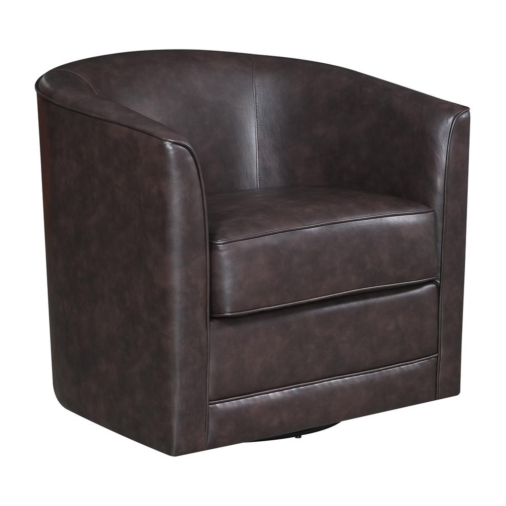 Wallace & Bay Little Swivel Accent Chair, Chocolate Brown