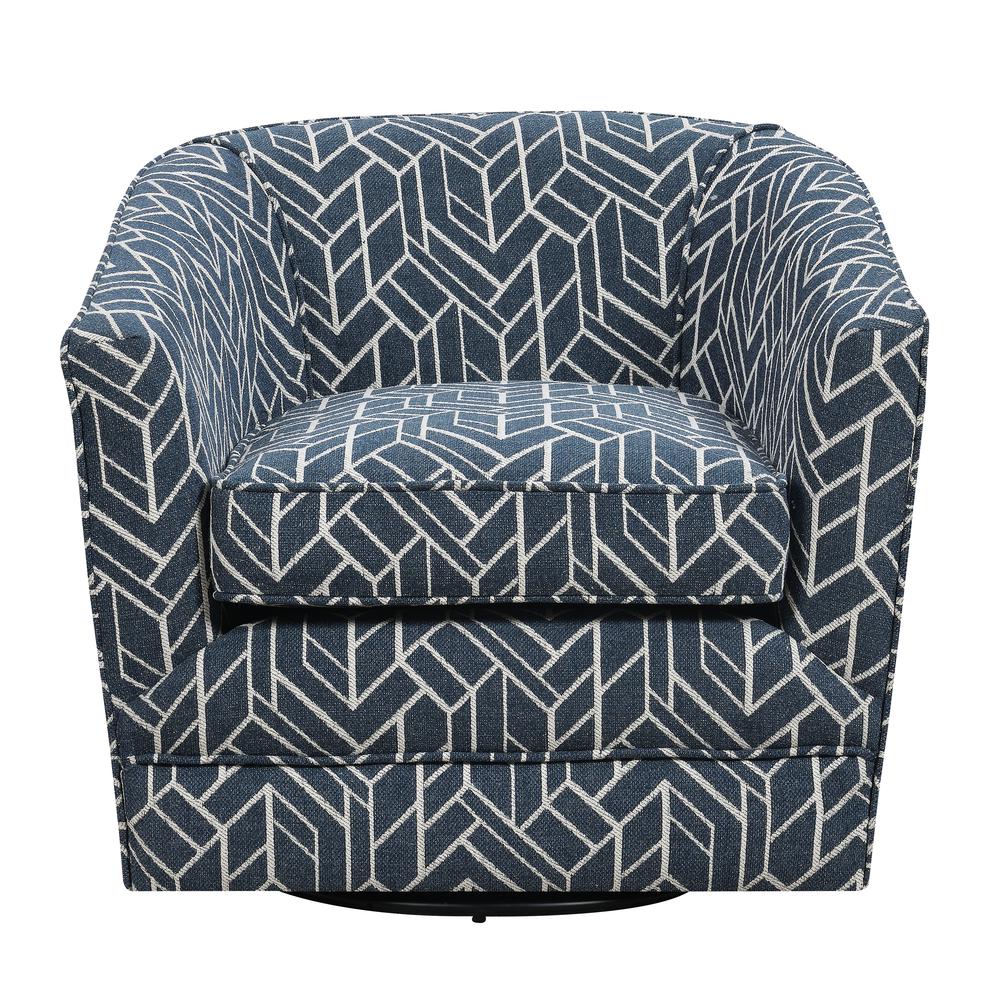 Wallace & Bay Rivers Swivel Accent Chair, Graphic Navy