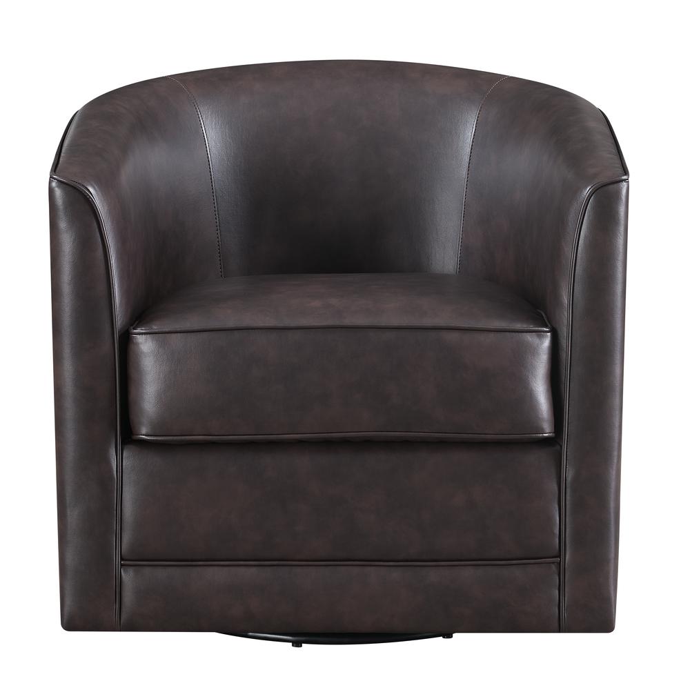 Wallace & Bay Little Swivel Accent Chair, Chocolate Brown