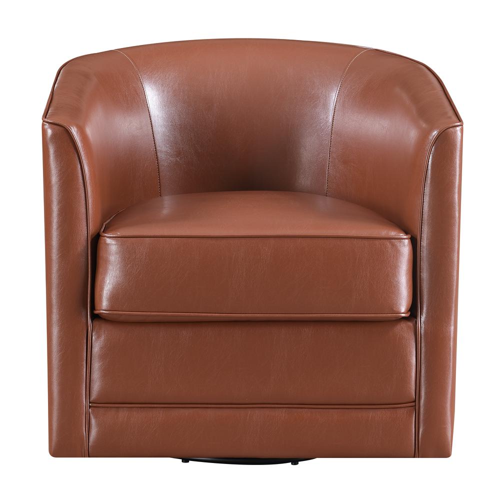 Wallace & Bay Little Swivel Accent Chair, Chestnut Brown