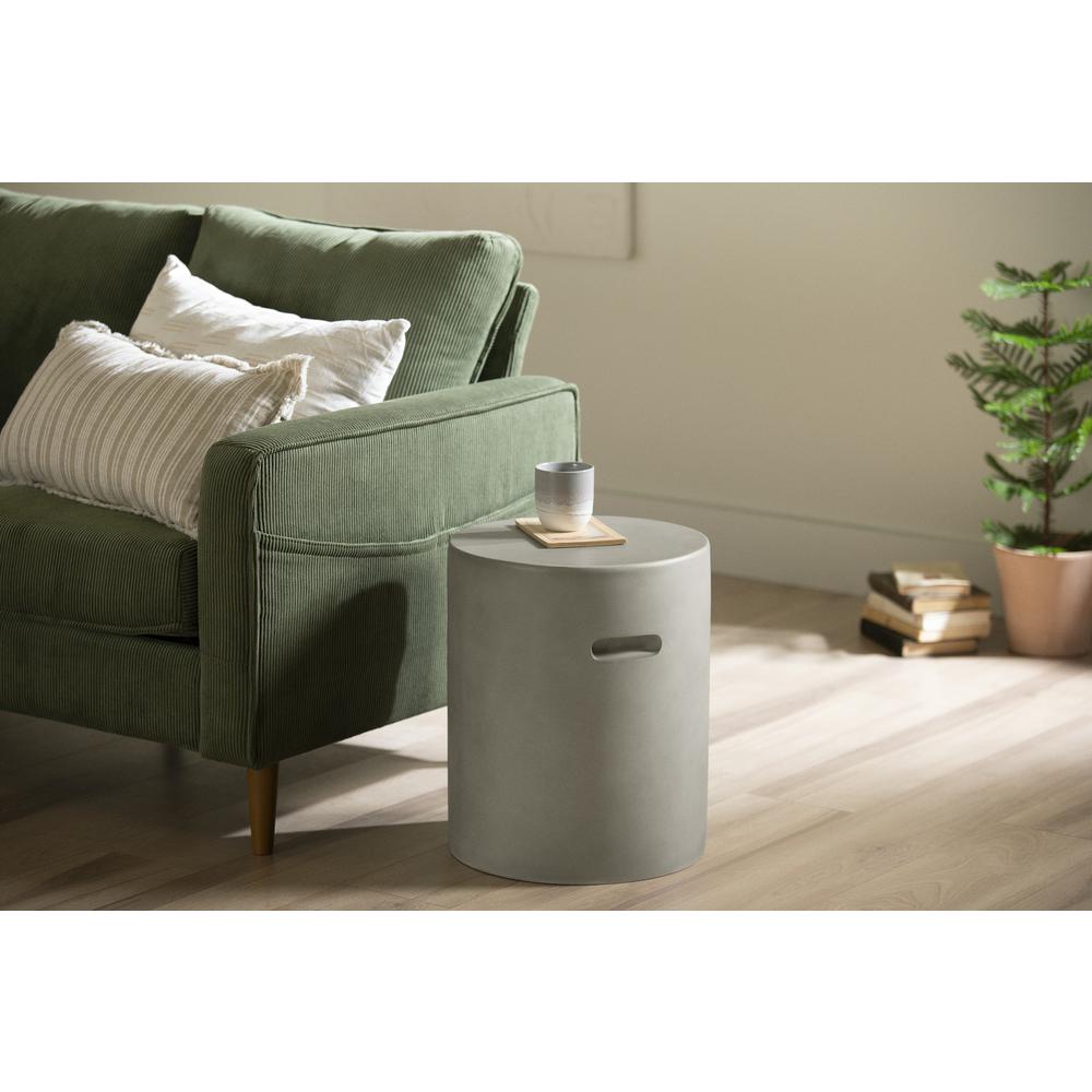 Bellulo Cylindrical Side Table, Greige