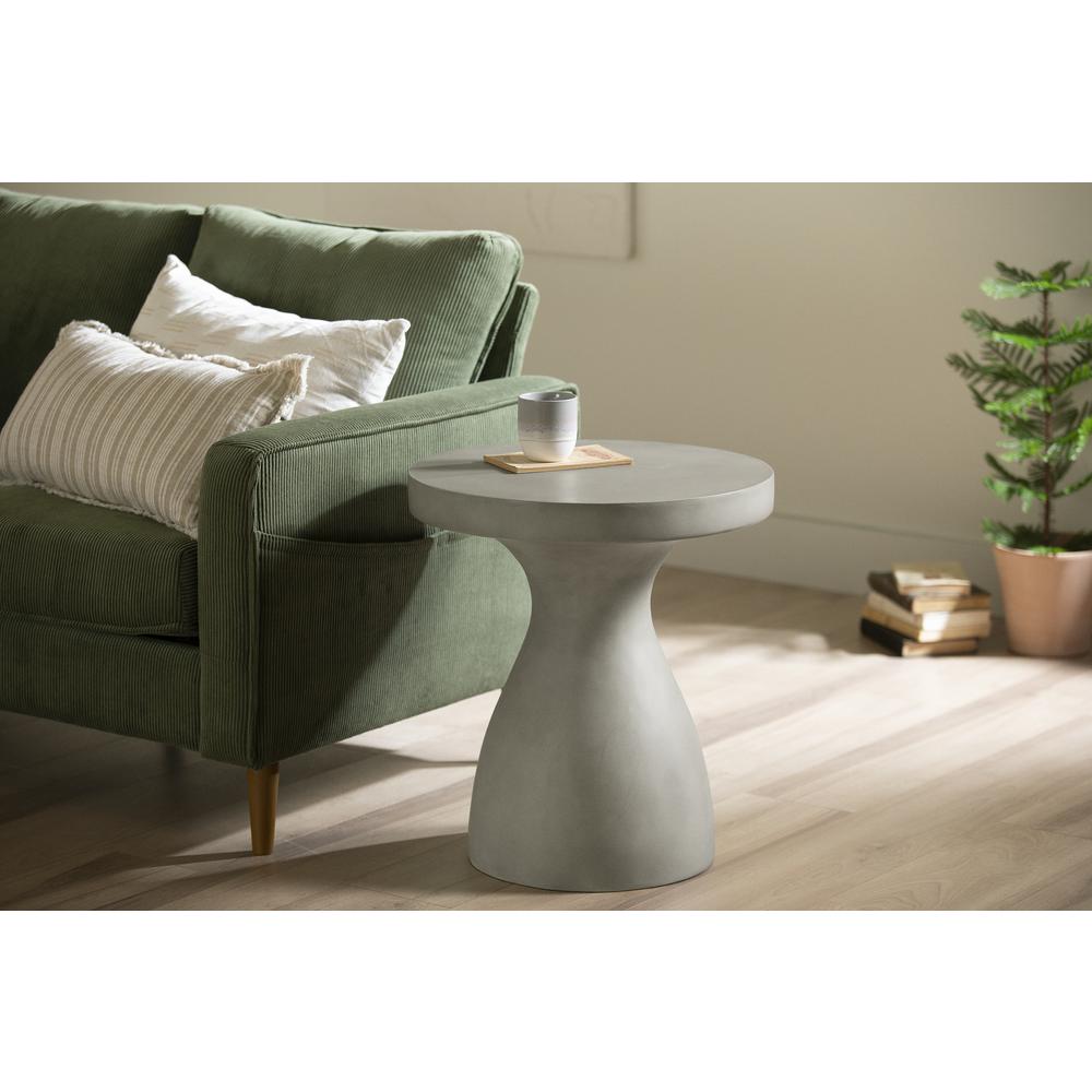 Bellulo Pedestal Side Table, Greige