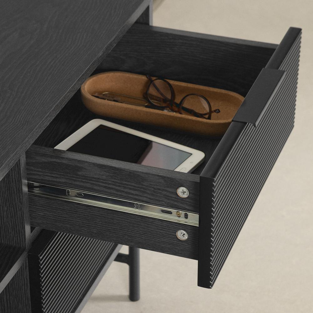 Arlo TV Stand, Ash Oak and Matte Black