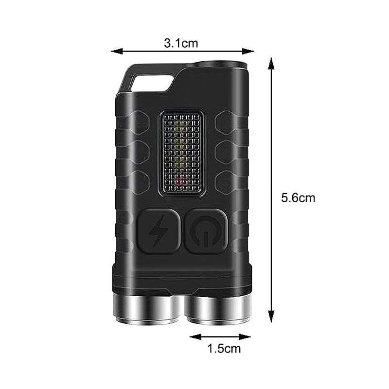 900LM Mini LED Flashlight Keychain Magnetic Torch- USB Rechargeable