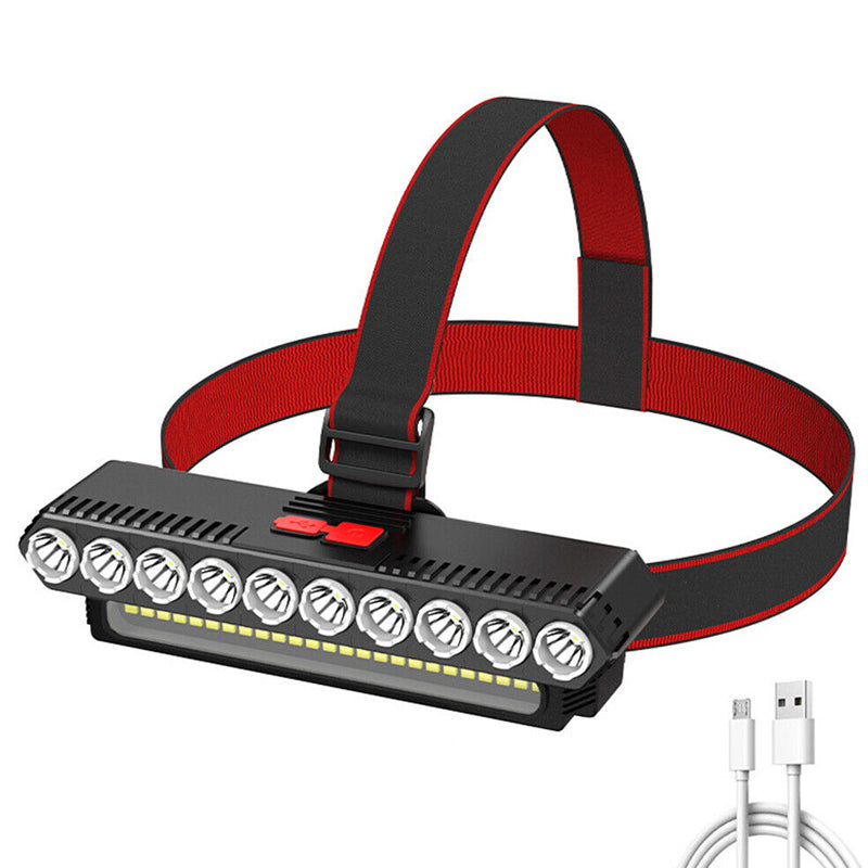 10LED COB Camping and Outdoor Powerful Headlamp - USB Rechargeable