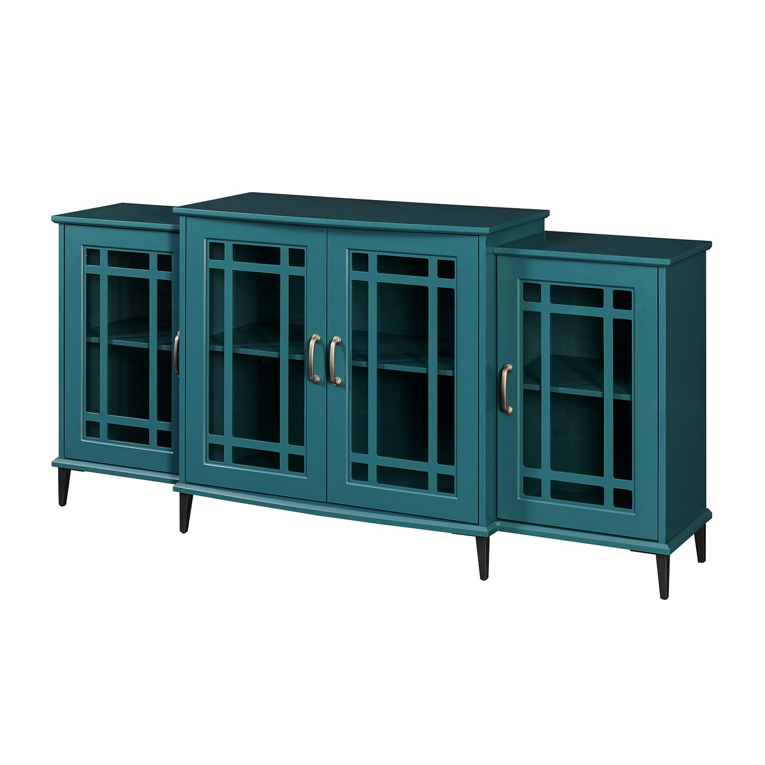 62" TV Stand Buffet Sideboard Cabinet - Teal Blue