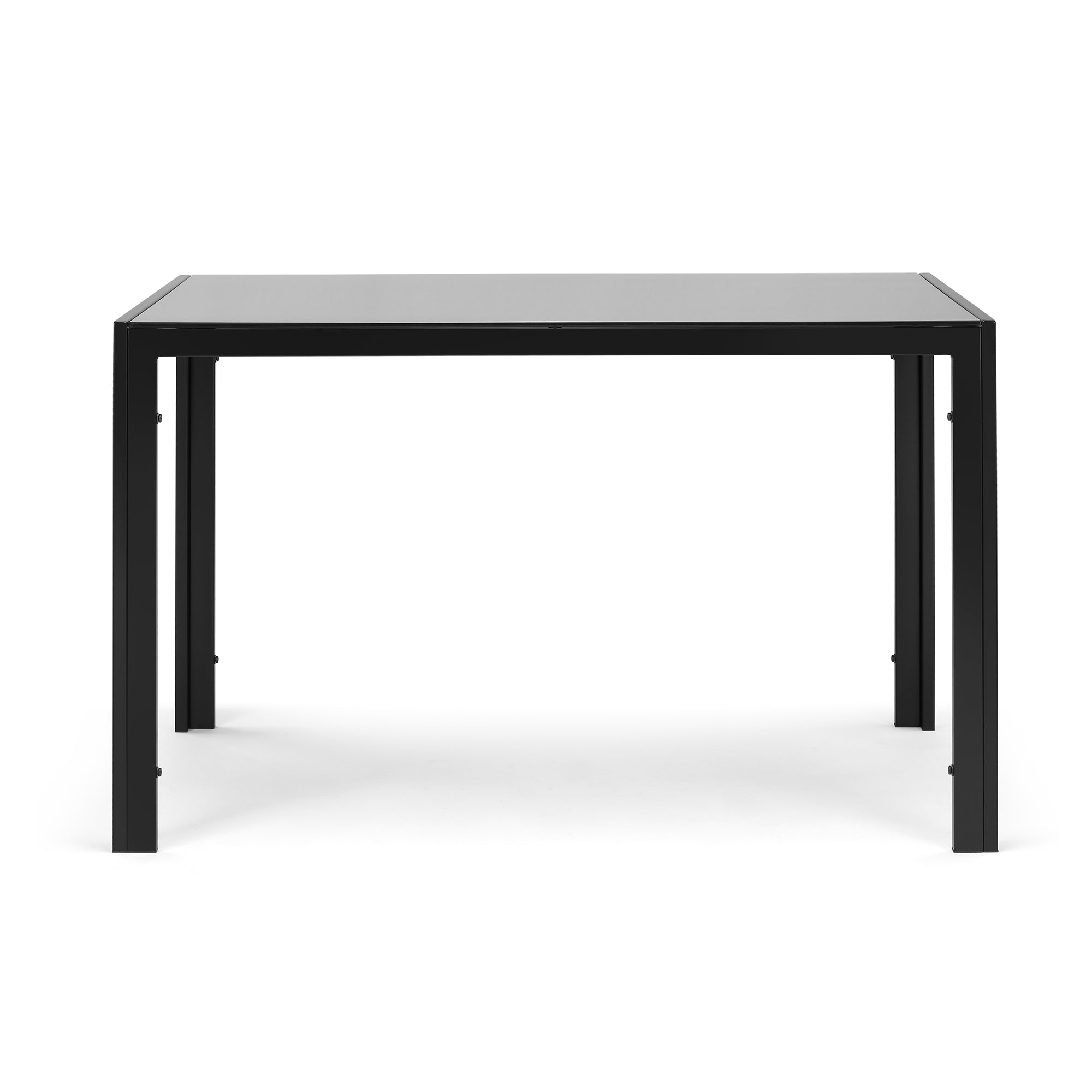 4 Seater Heavy Duty Tempered Minimalist Glass Top Dining Table- Black