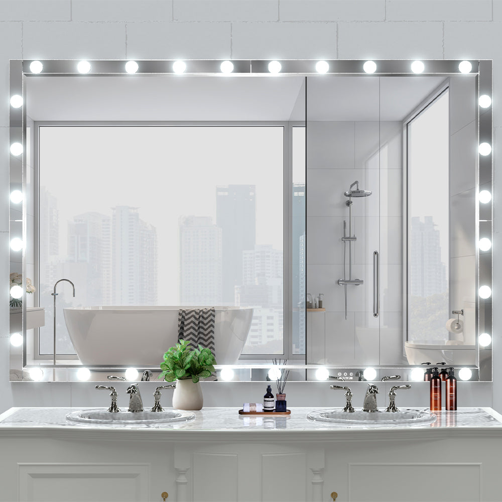 72x48 Inch Hollywood LED Full-Length Mirror - Silver