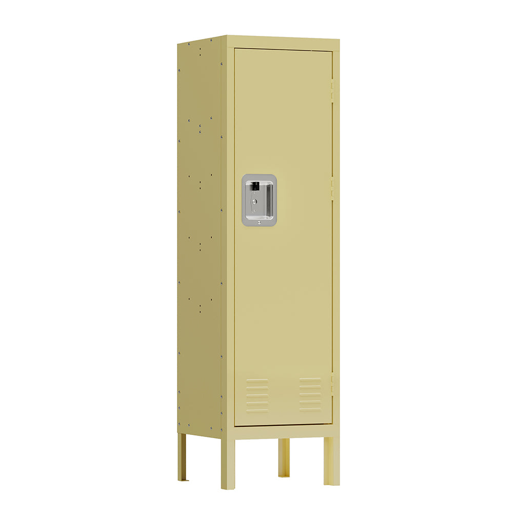 Retro Style Tall Metal Locker - Yellow
