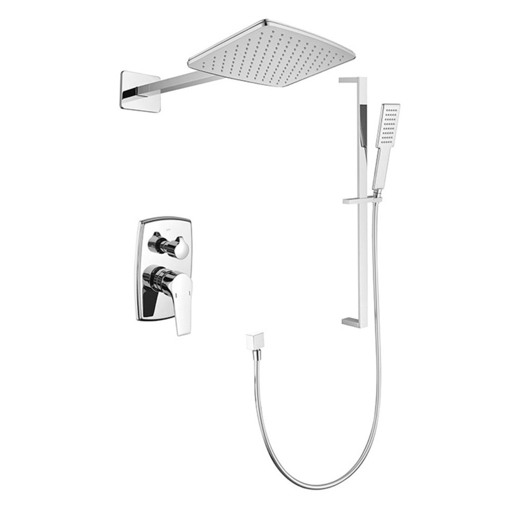 Wall Mounted Waterfall Rain Shower System With 3 Body Sprays & Handheld Shower - Chrome