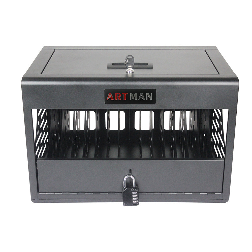16-Bay Laptop/Chromebook Charging Cabinet with Lock - Black_0