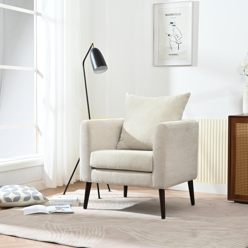 Stylish Chenille Upholstered Barrel Chair